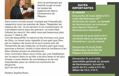 Téléchargez la lettre trimestrielle de nouvelles de votre Eglise locale